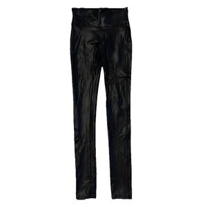 SPANX Women's  black faux leather leggings Size  M